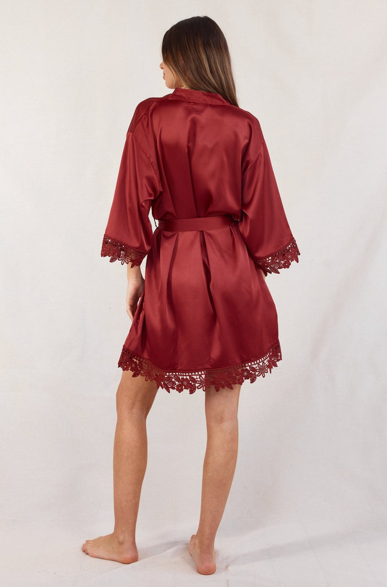 Ella Copper Rose Satin Robe | Bridal Party Robes | Bridesmaids Only